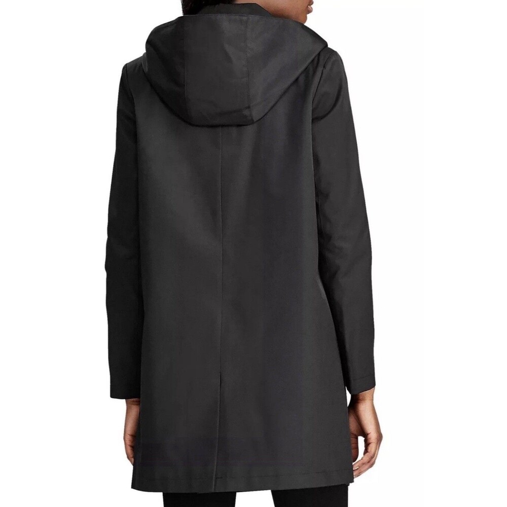 Ralph Lauren Black Label Womens Black Hooded Softshell Rain Coat M - Picture 2 of 6